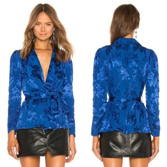 REVOLVE Tops - MAJORELLE Tiffany Blazer Top - Cobalt Blue